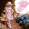 image:imageLittle Girls Rainbow Socks  3 Pairs Ruffle Lace Socks with Mesh Cotton Ankle Socks for 212 YearsPink