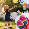image:imageLittle Girls Rainbow Socks  3 Pairs Ruffle Lace Socks with Mesh Cotton Ankle Socks for 212 YearsRainbow Pink