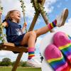 image:imageLittle Girls Rainbow Socks  3 Pairs Ruffle Lace Socks with Mesh Cotton Ankle Socks for 212 YearsRainbow Pink