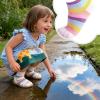 image:imageLittle Girls Rainbow Socks  3 Pairs Ruffle Lace Socks with Mesh Cotton Ankle Socks for 212 YearsRainbow White