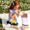 image:imageLittle Girls Rainbow Socks  3 Pairs Ruffle Lace Socks with Mesh Cotton Ankle Socks for 212 YearsRainbow White