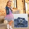 image:imageVIKITA Denim Vest for Toddler Girls Light Wash Sleeveless Casual Summer Vintage Jean Vest Layering Jacket