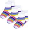 image:imageLittle Girls Rainbow Socks  3 Pairs Ruffle Lace Socks with Mesh Cotton Ankle Socks for 212 YearsRainbow White