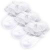 image:imageLittle Girls Rainbow Socks  3 Pairs Ruffle Lace Socks with Mesh Cotton Ankle Socks for 212 YearsWhite