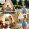 image:imageVIKITA Girls Tutu Dress Sleeveless Birthday Party Outfit for Girls 312 Years Summer Layered Tulle DressBlue Green