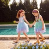 image:imageVIKITA Girls Tutu Dress Sleeveless Birthday Party Outfit for Girls 312 Years Summer Layered Tulle DressBlue Green