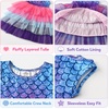image:imageVIKITA Girls Tutu Dress Sleeveless Birthday Party Outfit for Girls 312 Years Summer Layered Tulle DressBlue Pink