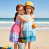 image:imageVIKITA Girls Tutu Dress Sleeveless Birthday Party Outfit for Girls 312 Years Summer Layered Tulle DressLight Blue