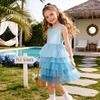 image:imageVIKITA Girls Tutu Dress Sleeveless Birthday Party Outfit for Girls 312 Years Summer Layered Tulle DressLight Blue