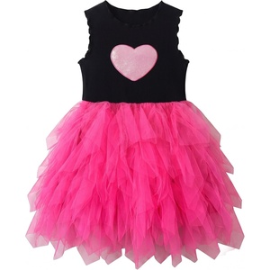 image:imageVIKITA Girls Summer Sleeveless Princess Tutu Dress for Birthday Party Wedding Flower Girl amp Celebrations Kids 310 YearsBlack Pink