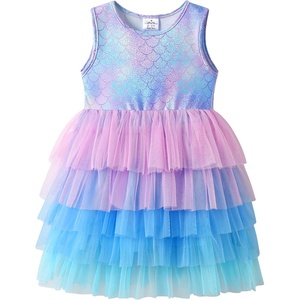image:imageVIKITA Girls Tutu Dress Sleeveless Birthday Party Outfit for Girls 312 Years Summer Layered Tulle DressGreen