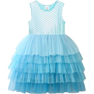 image:imageVIKITA Girls Tutu Dress Sleeveless Birthday Party Outfit for Girls 312 Years Summer Layered Tulle DressLight Blue