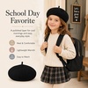 image:imageVIKITA Girls Winter Beret Hat  Toddler Soft Warm Wool ArtistCap for Kid Ages 28 Fall Winter Outfit AccessoryBlack