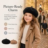 image:imageVIKITA Girls Winter Beret Hat  Toddler Soft Warm Wool ArtistCap for Kid Ages 28 Fall Winter Outfit AccessoryBlack