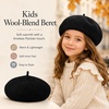 image:imageVIKITA Girls Winter Beret Hat  Toddler Soft Warm Wool ArtistCap for Kid Ages 28 Fall Winter Outfit AccessoryBlack