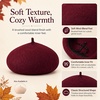 image:imageVIKITA Girls Winter Beret Hat  Toddler Soft Warm Wool ArtistCap for Kid Ages 28 Fall Winter Outfit AccessoryBurgundy