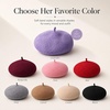 image:imageVIKITA Girls Winter Beret Hat  Toddler Soft Warm Wool ArtistCap for Kid Ages 28 Fall Winter Outfit AccessoryKhaki
