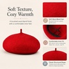 image:imageVIKITA Girls Winter Beret Hat  Toddler Soft Warm Wool ArtistCap for Kid Ages 28 Fall Winter Outfit AccessoryRed