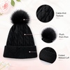 image:imageVIKITA Kid Girls Beanie Hat  Winter Toddler Pom Pom Cable Knit Soft Warm Beanie for Little Boys amp Girls Ages 210Black