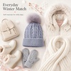 image:imageVIKITA Kid Girls Beanie Hat  Winter Toddler Pom Pom Cable Knit Soft Warm Beanie for Little Boys amp Girls Ages 210Gray