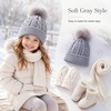 image:imageVIKITA Kid Girls Beanie Hat  Winter Toddler Pom Pom Cable Knit Soft Warm Beanie for Little Boys amp Girls Ages 210Gray