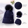 image:imageVIKITA Kid Girls Beanie Hat  Winter Toddler Pom Pom Cable Knit Soft Warm Beanie for Little Boys amp Girls Ages 210Navy