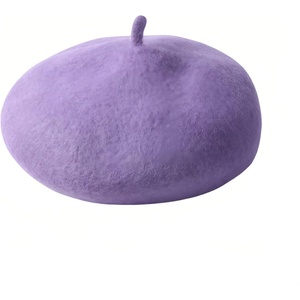 image:imageVIKITA Girls Winter Beret Hat  Toddler Soft Warm Wool ArtistCap for Kid Ages 28 Fall Winter Outfit AccessoryPurple