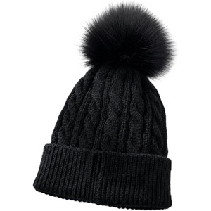 image:imageVIKITA Kid Girls Beanie Hat  Winter Toddler Pom Pom Cable Knit Soft Warm Beanie for Little Boys amp Girls Ages 210Black