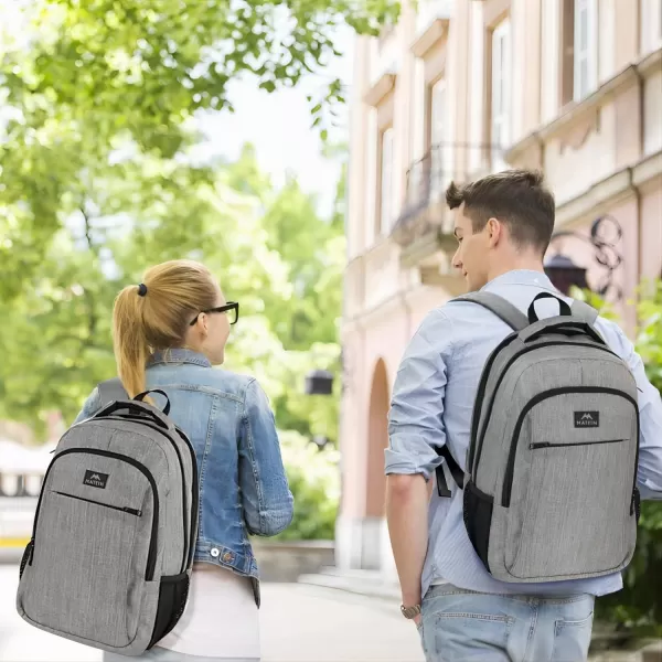 MATEIN 156 inch Laptop Backpack Cute Slim Computer Travel Backpack with USB Port Carry On Casual Daypack Bag Gifts for Women Teacher Nurse PinkAustere Grey