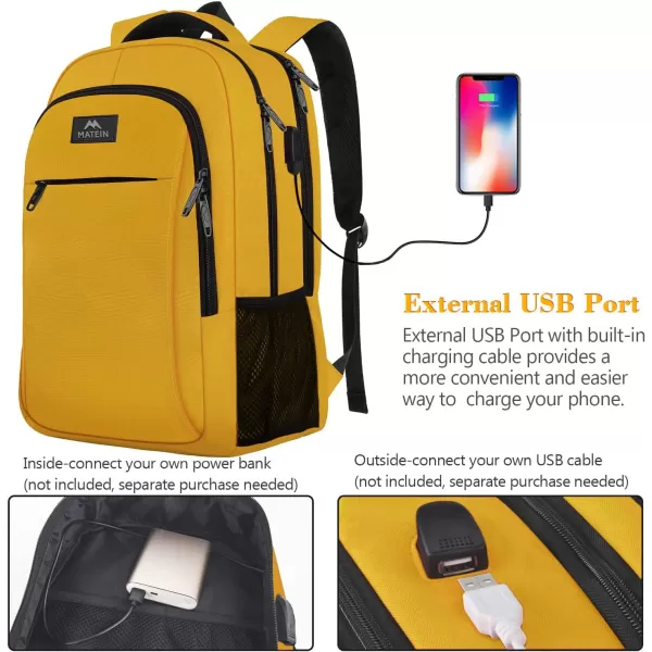 MATEIN 156 inch Laptop Backpack Cute Slim Computer Travel Backpack with USB Port Carry On Casual Daypack Bag Gifts for Women Teacher Nurse PinkYellow
