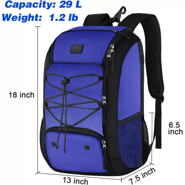 MATEIN Baseball Backpack Softball Bat Bag with Shoes Compartment for Youth Boys and Adult Lightweight Baseball Bag with Fence Hook Hold TBall Bat Batting Mitten Helmet Caps Teeball GearBlue29L