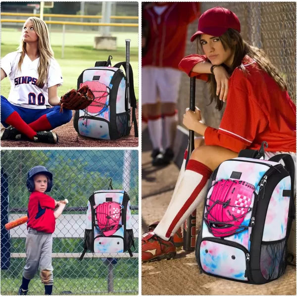 MATEIN Baseball Backpack Softball Bat Bag with Shoes Compartment for Youth Boys and Adult Lightweight Baseball Bag with Fence Hook Hold TBall Bat Batting Mitten Helmet Caps Teeball GearMulticolor29L