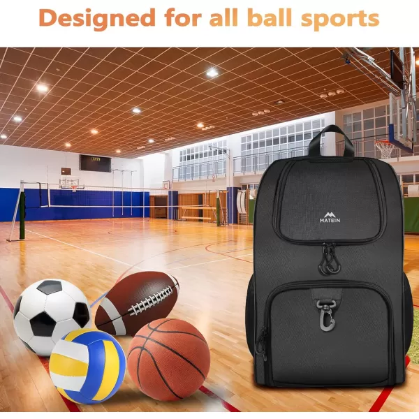 MATEIN Basketball Bag Durable Soccer Bag with Ball Holder amp Shoe Compartment Large Basketball Backpack for Training Equipment Water Resistant Sports Ball Bags Fits Volleyball Football ColorfulBlack