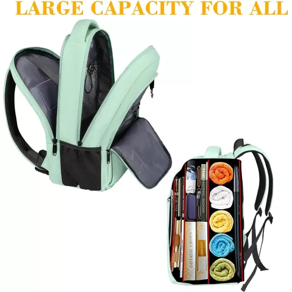 MATEIN Beige Laptop Backpack 156 Inch Lightweight Sturdy Bag for College Supplies with USB Charging Port Water Resistant Anti Theft Travel Computer Daypack Fashion Work Nurse Bag Gift for WomenMint Green