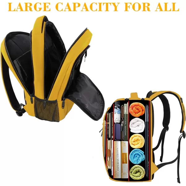 MATEIN Beige Laptop Backpack 156 Inch Lightweight Sturdy Bag for College Supplies with USB Charging Port Water Resistant Anti Theft Travel Computer Daypack Fashion Work Nurse Bag Gift for WomenYellow