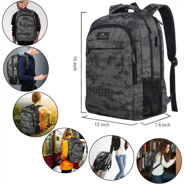MATEIN Beige Laptop Backpack 156 Inch Lightweight Sturdy Bag for College Supplies with USB Charging Port Water Resistant Anti Theft Travel Computer Daypack Fashion Work Nurse Bag Gift for WomenGrey and Black Camo
