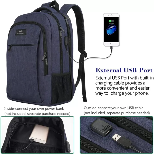 MATEIN Beige Laptop Backpack 156 Inch Lightweight Sturdy Bag for College Supplies with USB Charging Port Water Resistant Anti Theft Travel Computer Daypack Fashion Work Nurse Bag Gift for WomenNavy Blue