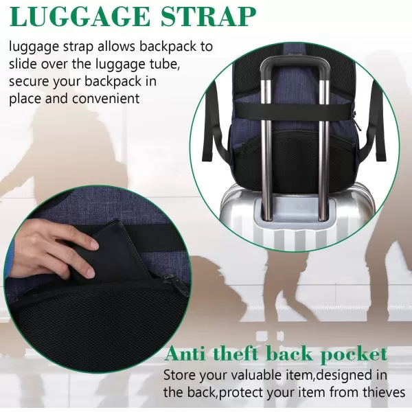MATEIN Beige Laptop Backpack 156 Inch Lightweight Sturdy Bag for College Supplies with USB Charging Port Water Resistant Anti Theft Travel Computer Daypack Fashion Work Nurse Bag Gift for WomenBlue