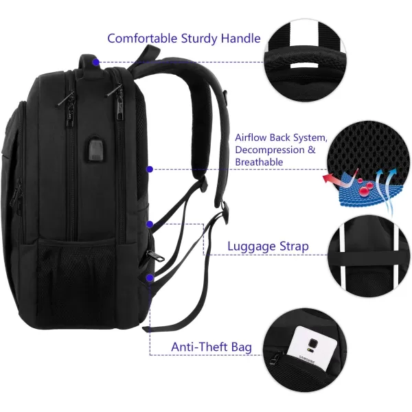 MATEIN Beige Laptop Backpack 156 Inch Lightweight Sturdy Bag for College Supplies with USB Charging Port Water Resistant Anti Theft Travel Computer Daypack Fashion Work Nurse Bag Gift for WomenBlack Charcoal