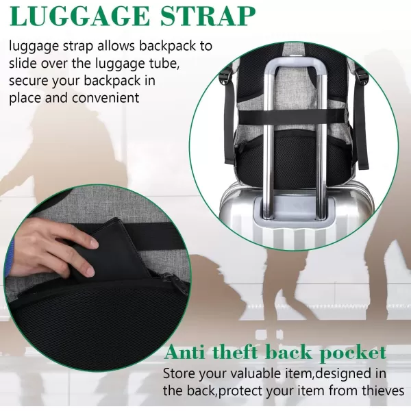 MATEIN Beige Laptop Backpack 156 Inch Lightweight Sturdy Bag for College Supplies with USB Charging Port Water Resistant Anti Theft Travel Computer Daypack Fashion Work Nurse Bag Gift for WomenAustere Grey