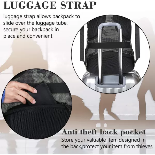 MATEIN Beige Laptop Backpack 156 Inch Lightweight Sturdy Bag for College Supplies with USB Charging Port Water Resistant Anti Theft Travel Computer Daypack Fashion Work Nurse Bag Gift for WomenGrey and Black Camo