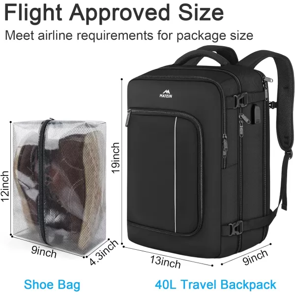 MATEIN Carry on Backpack for Airplanes 17 inch Travel Backpack with USB Charging Port for Women Light Flight Approved Suitcase Backpacks Overnight Bag for Business College Travel BeigeBlack