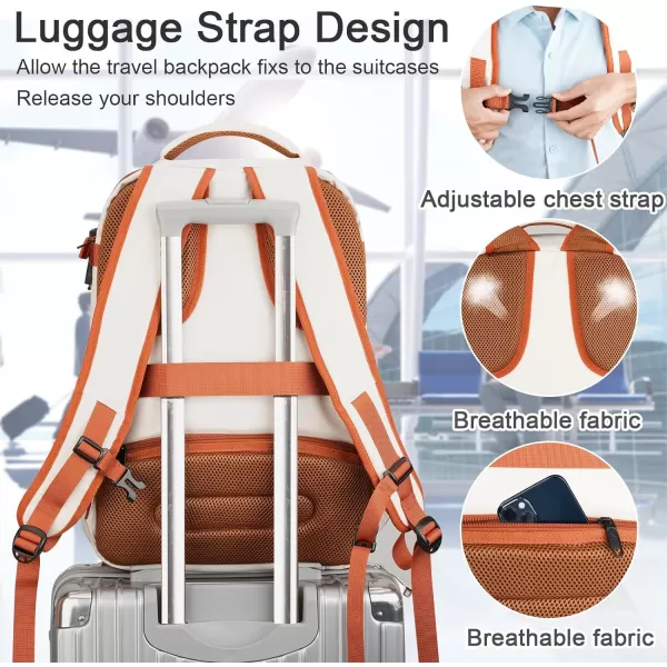 MATEIN Carry on Backpack for Airplanes 17 inch Travel Backpack with USB Charging Port for Women Light Flight Approved Suitcase Backpacks Overnight Bag for Business College Travel BeigeBeige