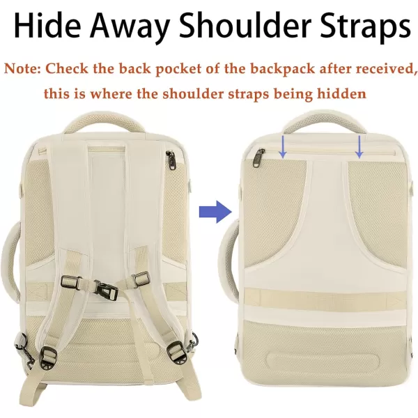 MATEIN Carry on Backpack for Women 40L Heavy Duty Travel Backpack Airplane Approved Expandable Simple Fashion Backpack for Women Frequent Traveler Gifts Light PurpleXXLarge Light Beige