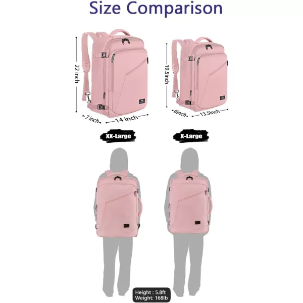 MATEIN Carry on Backpack for Women 40L Heavy Duty Travel Backpack Airplane Approved Expandable Simple Fashion Backpack for Women Frequent Traveler Gifts Light PurpleXXLarge Pink