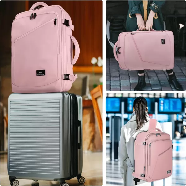 MATEIN Carry on Backpack for Women 40L Heavy Duty Travel Backpack Airplane Approved Expandable Simple Fashion Backpack for Women Frequent Traveler Gifts Light PurpleXXLarge Pink