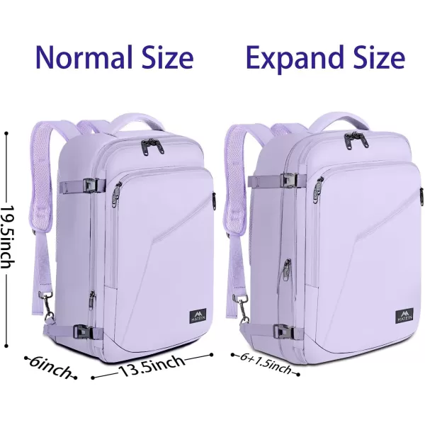MATEIN Carry on Backpack for Women 40L Heavy Duty Travel Backpack Airplane Approved Expandable Simple Fashion Backpack for Women Frequent Traveler Gifts Light PurpleXLarge Light Purple