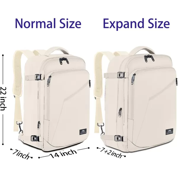 MATEIN Carry on Backpack for Women 40L Heavy Duty Travel Backpack Airplane Approved Expandable Simple Fashion Backpack for Women Frequent Traveler Gifts Light PurpleXXLarge Light Beige