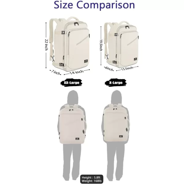 MATEIN Carry on Backpack for Women 40L Heavy Duty Travel Backpack Airplane Approved Expandable Simple Fashion Backpack for Women Frequent Traveler Gifts Light PurpleXXLarge Light Beige