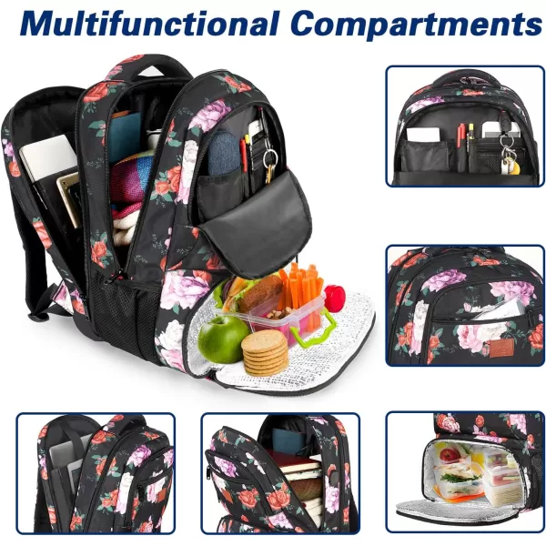 MATEIN Lunch Backpack 17 inch Insulated Cooler Backpack with USB Charging Port for Women Men Water Resistant College Lunch Box Backpack with Laptop Compartment for Work Picnic Travel Beach GiftsMulticoloured